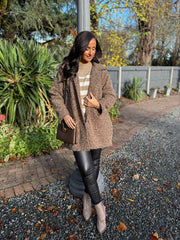 Chocolate Brushed Wool Coat Bridget