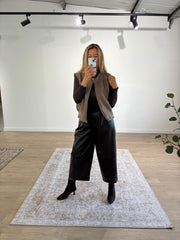 Mocha Boucle Button Waistcoat Rachel