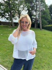 White Pocket Loose Knit Bexley