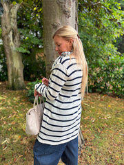 Navy Striped Longline Cardi Haven