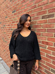 Black Popcorn Knit Martha