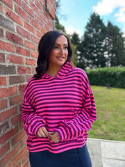 Lipstick Striped Hoodie Ella
