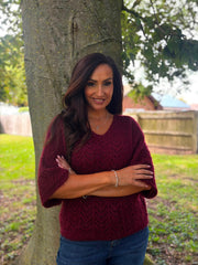 Wine Soft Chevron Knit Ensley