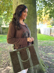 Khaki Sherpa Tote Bag