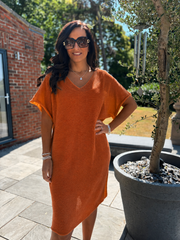 Rust Fine Knit Dress Orla