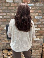 Stone Textured Floral Mesh Top Imogen