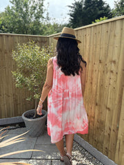 Coral Tie Dye Dress Krystal
