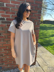 Mocha Embellished Sleeve Dress Lexi