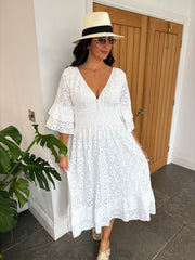 White Luxury Elegant Lace Dress Athena