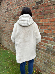 Stone Luxury Faux Fur Hooded Coat Aspen