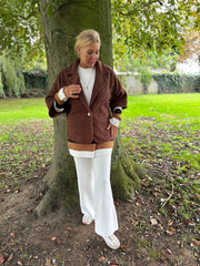 Winter White Drawstring Knitted Trousers Ophelia