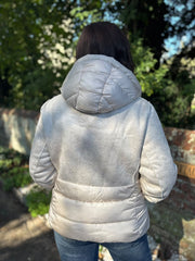 Stone Premium Faux Leather Puffer Coat Olympia