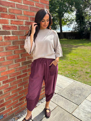 Grape Mesh Detail Barrel Leg Trousers Parker