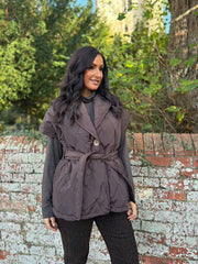 Chocolate Quilted Gilet Hollie