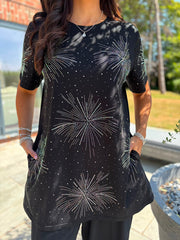 Black Diamante Burst Tunic Halle