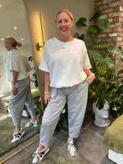 Winter White Drawstring Hem Top Judy