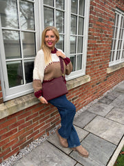 Wine Block Stitch Jumper Edie