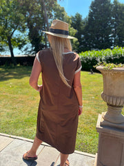 Chocolate Applique Flower Dress Dora