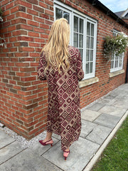 Wine Diamond Shimmer Dress Freya