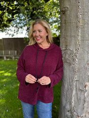 Wine Chenille Silver Fleck Hoodie Lisa