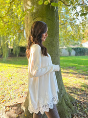 Winter White Lace Detail Knit Zoey