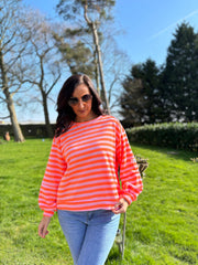Orange Striped Sweatshirt Michaela