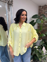 Lemon Fringed Button Sleeve Shirt Tanya