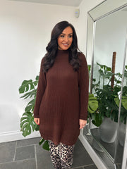 Chocolate Cosy Knit Dress Giana