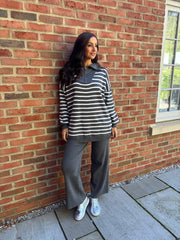 Grey Stripe Jumper Jane