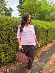 Pink Chevron Knit Anabelle