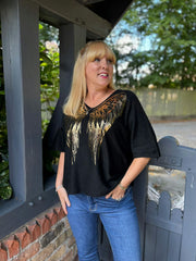 Black Gold Angel Wings Knit Florence