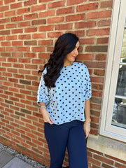 Blue Polka Dot Sweatshirt Dakota