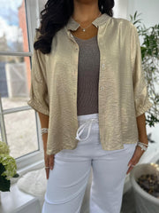 Gold Tie Front Blouse Brinley