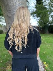 Black Soft Cord Tie Detail Shirt Morgan