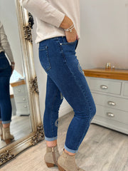 Denim Embellished Multi Heart Jeans