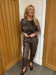 Natural Leopard Mesh Top Sofia