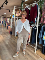 Mocha Polka Dot Trousers Marcia