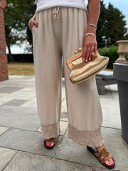 Stone Sequin Trim Trousers Astrid