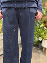 Navy Diamante Seam Front Trousers Nina