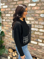 Black Angel Wing Pocket Cardi Raya