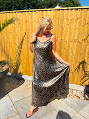 Golden Leopard Shimmer Dress Michelle