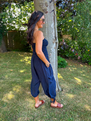 Navy Cargo Pocket Jumpsuit Verity