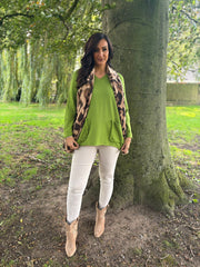 Pistachio Fringed Pocket Knit Ruth