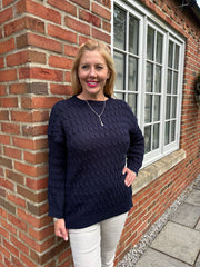 Navy Cable Knit Jumper Emilia