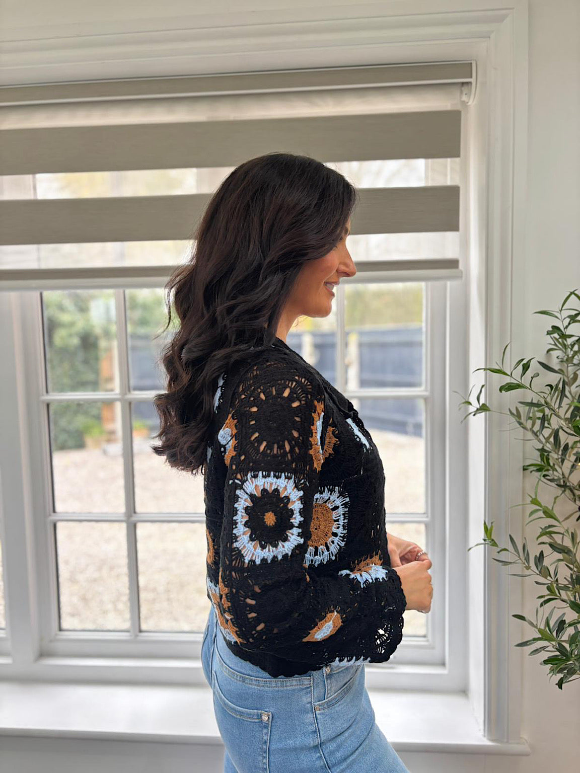 Black Crochet Patchwork Cardi Silvia – Tillett's