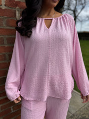 Pink Textured Co-Ord Set Bronte