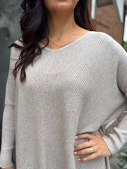 Mocha Ribbed Knit Dress Yasmin