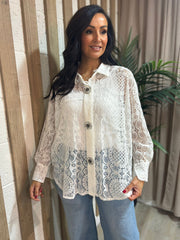 Winter White Premium Lace Blouse Erica