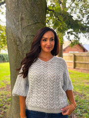 Grey Soft Chevron Knit Ensley
