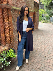 Navy Super Soft Longline Cardi Mary